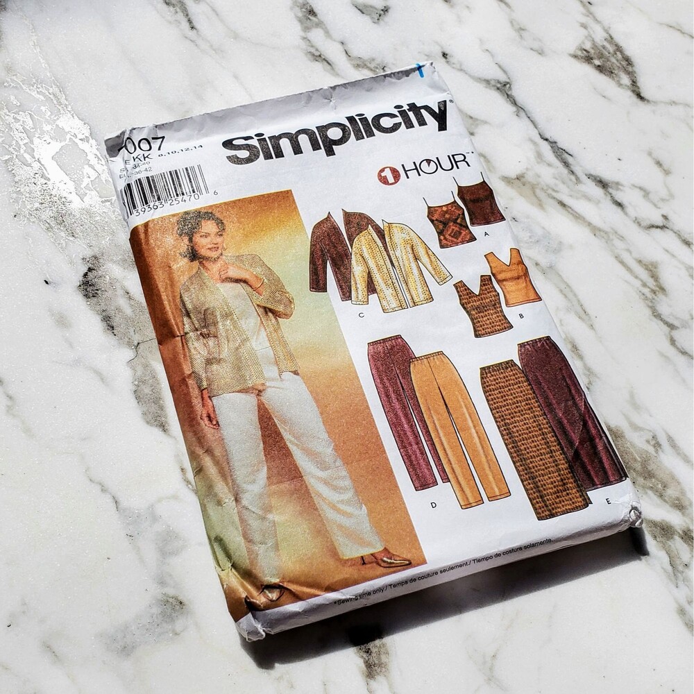 Easy 2000s Sewing Pattern - Jacket, Pants, Skirt Knit Tops - Size 8, 10, 12, 14